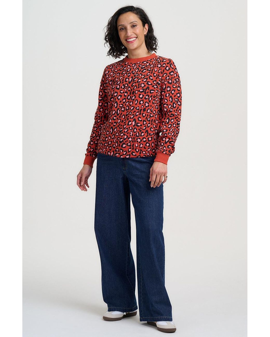 Sugarhill Red Noah Sweatshirt Rust Leopard