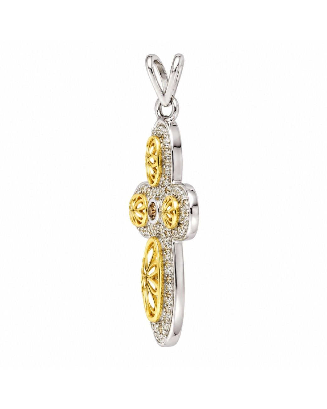 Artisan Metallic 18K & Diamond Cross Pendant