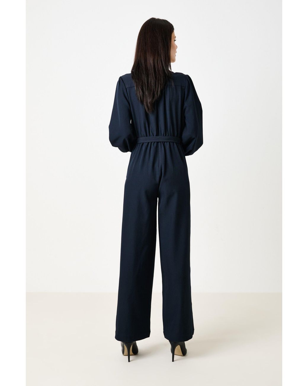 Louche Blue Yves Long Sleeve Jumpsuit