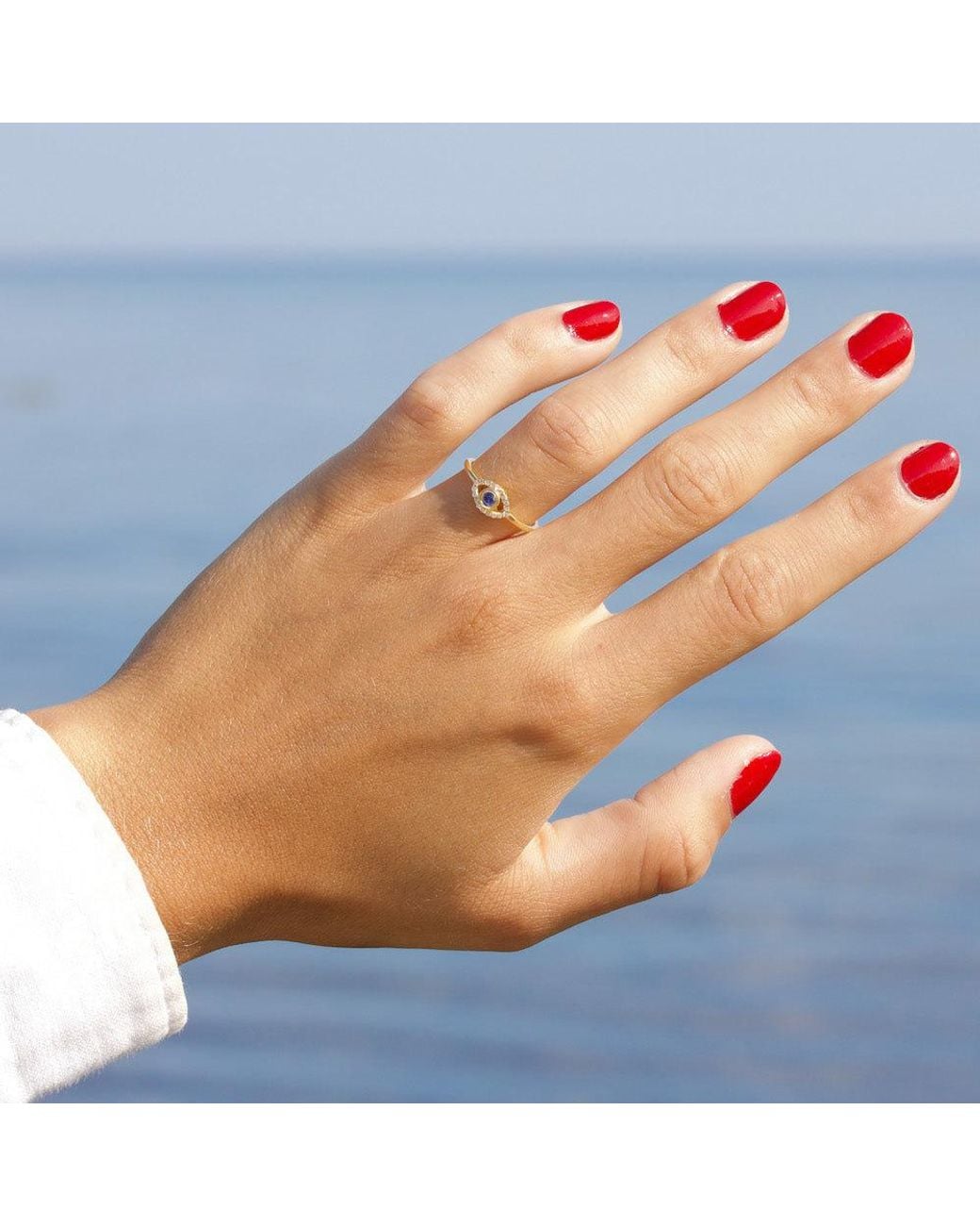 With Love Darling Metallic Sparkly Eye Ring
