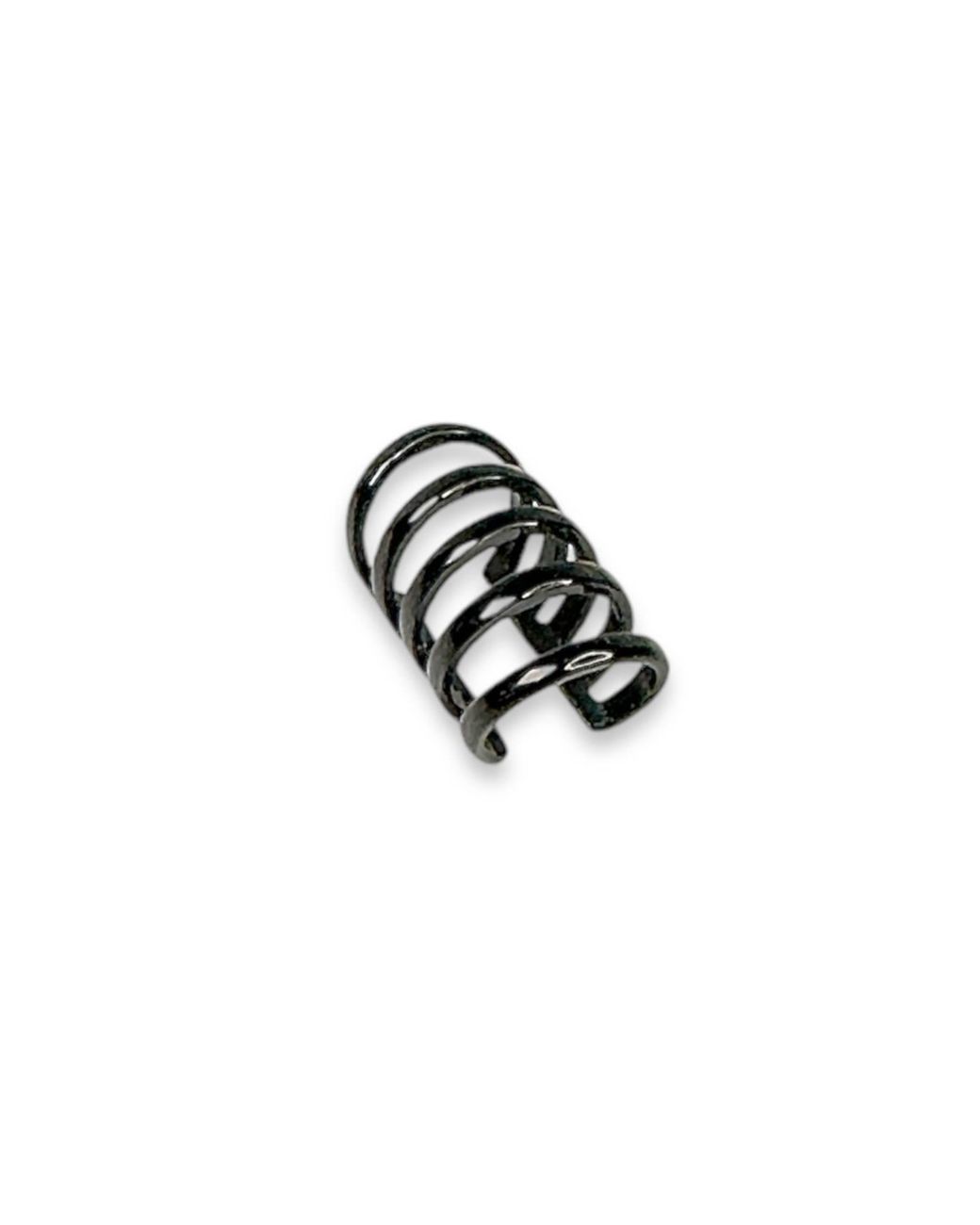 Jagged Halo Jewelry Black Cage Stainless Steel Ear Cuff Rhodium Plated