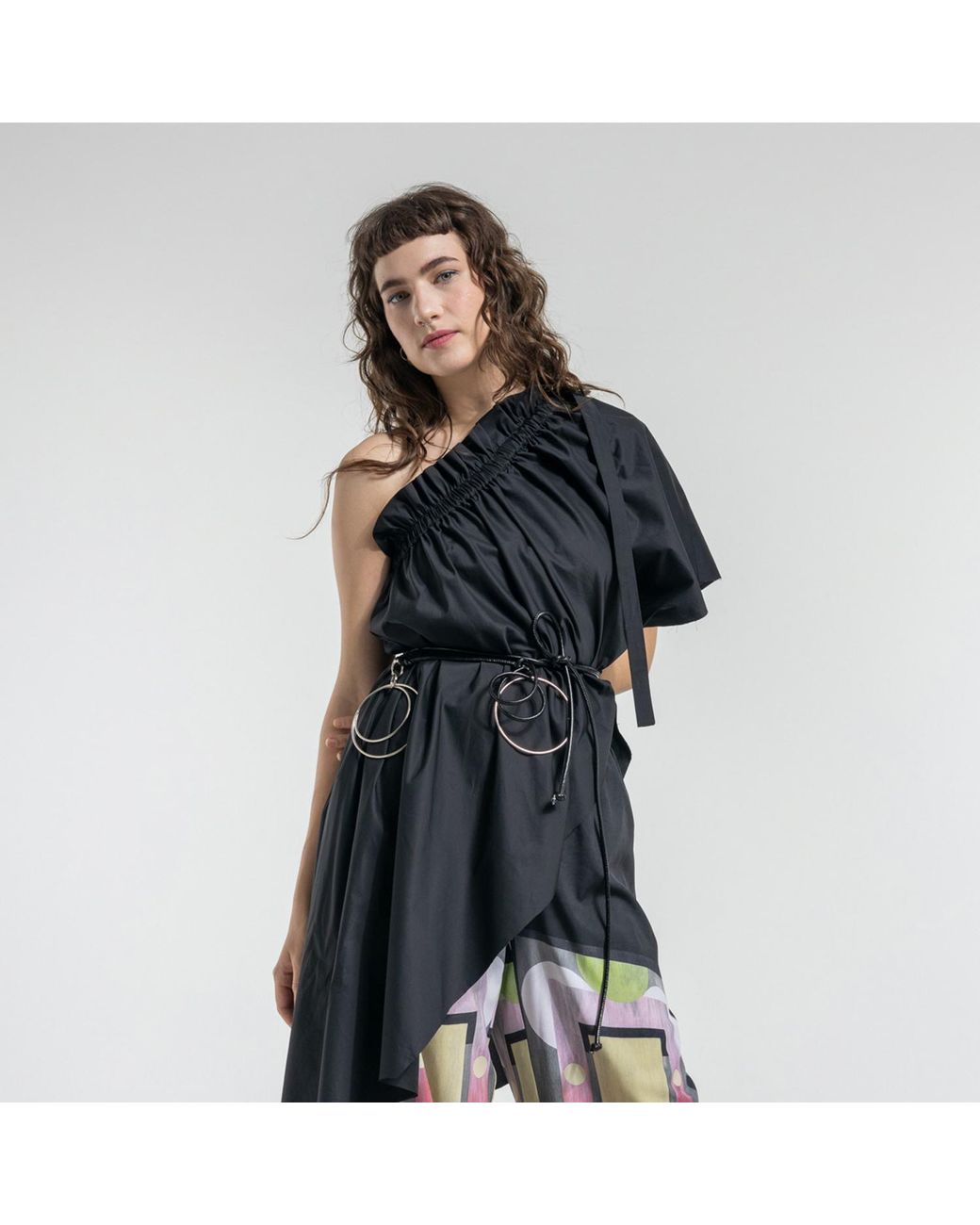 ARTISTA Black Nori One Shoulder Midi Top