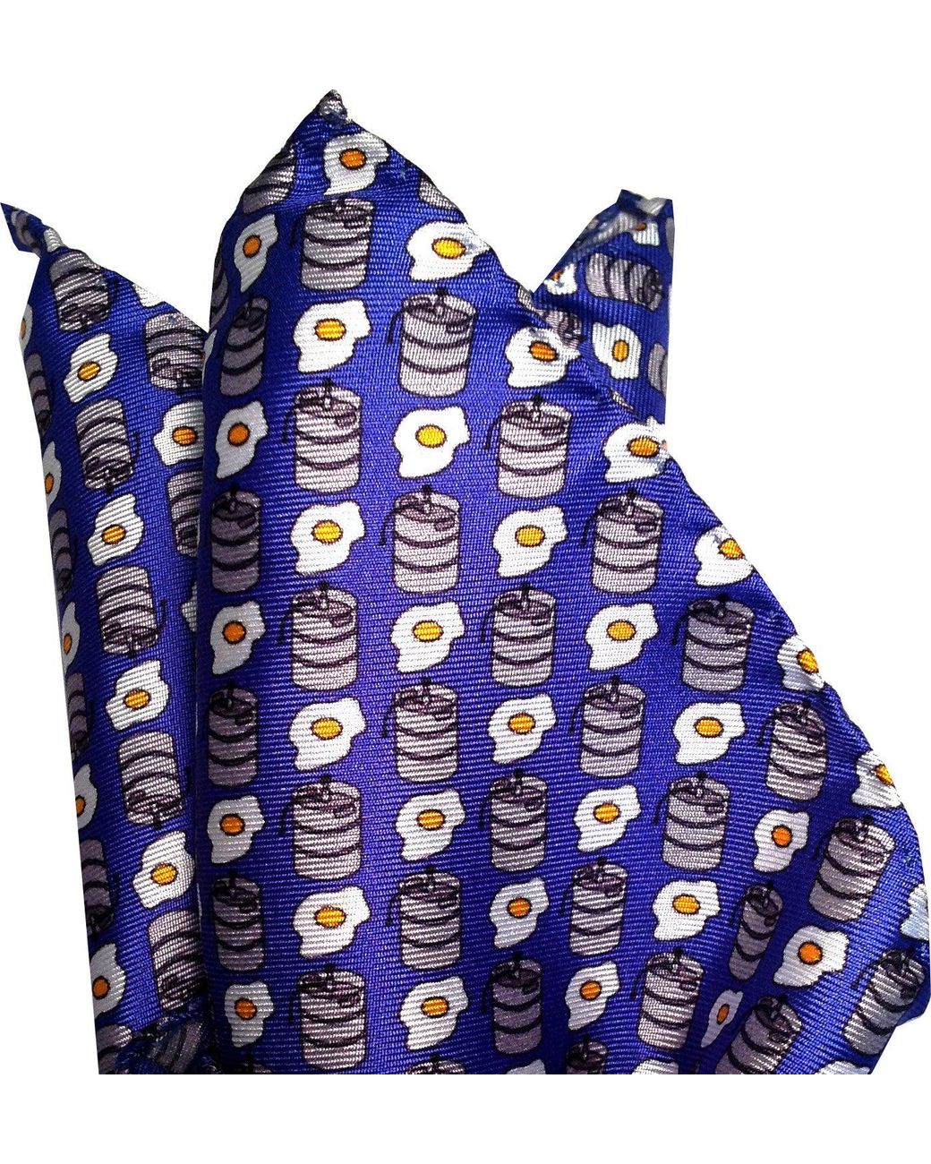 Lazyjack Press Blue Kegs & Eggs Pocket Square for men