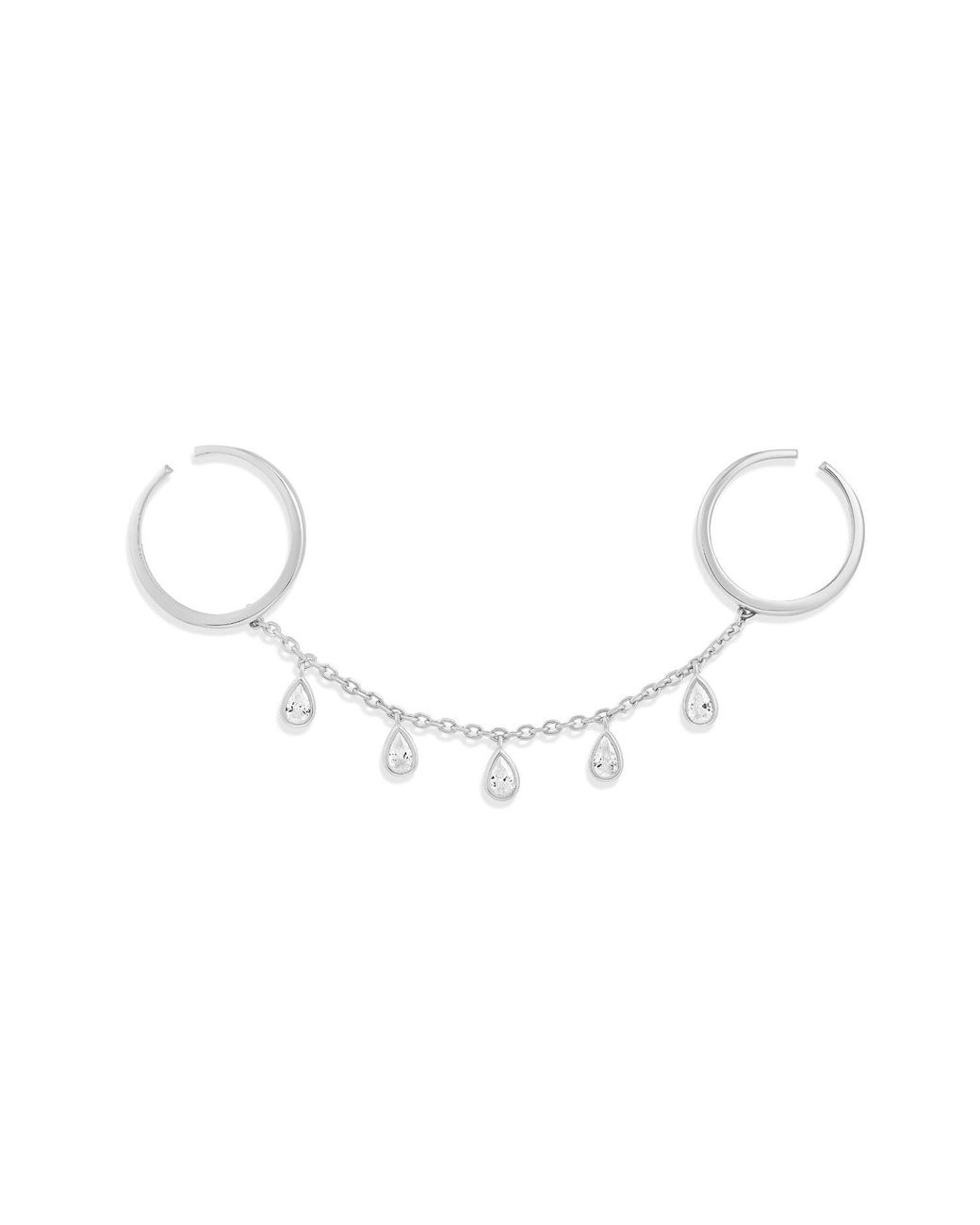 SHYMI Metallic Two Finger Bezel Set Adjustable Ring
