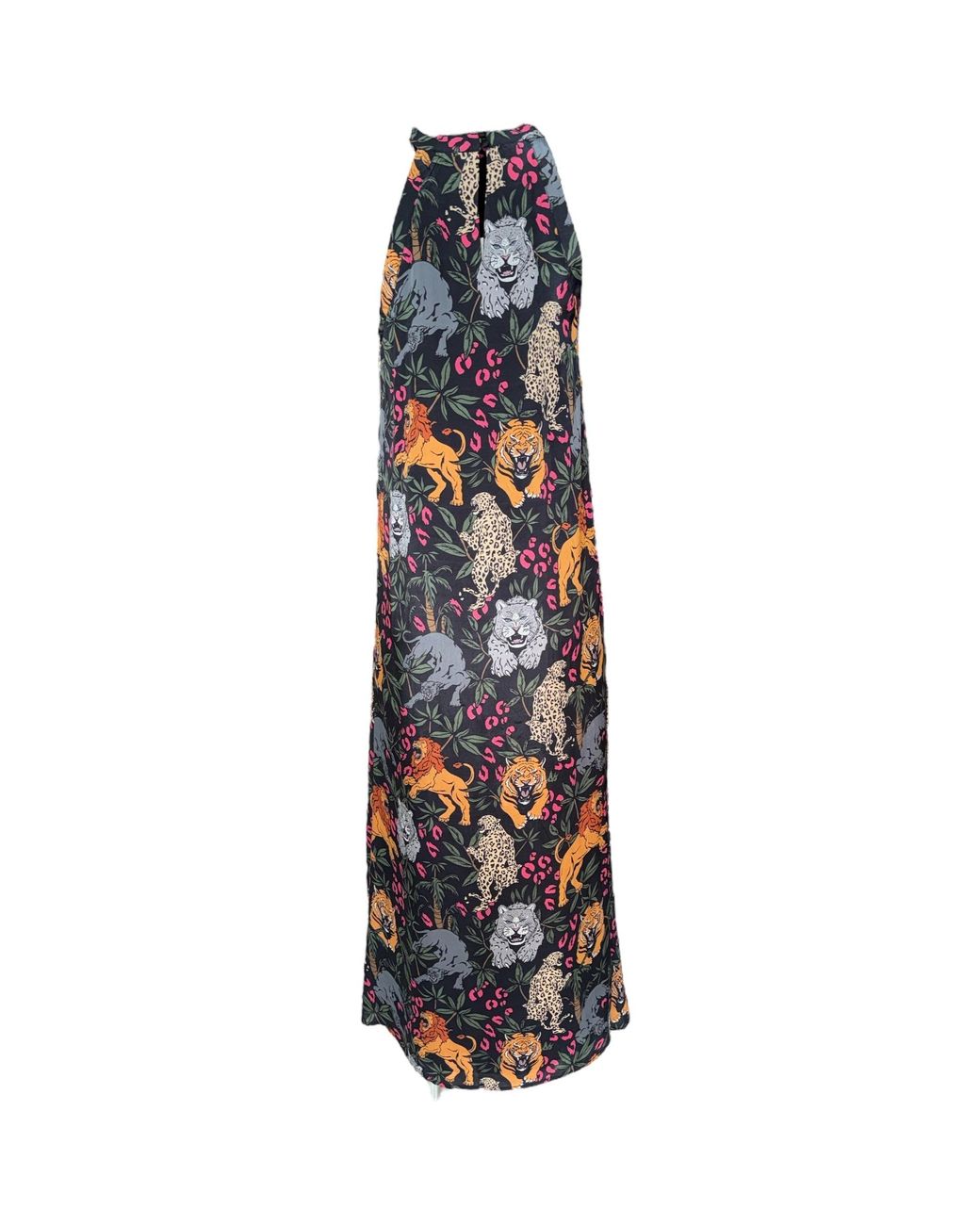Any Old Iron White Big Cats Halter Dress