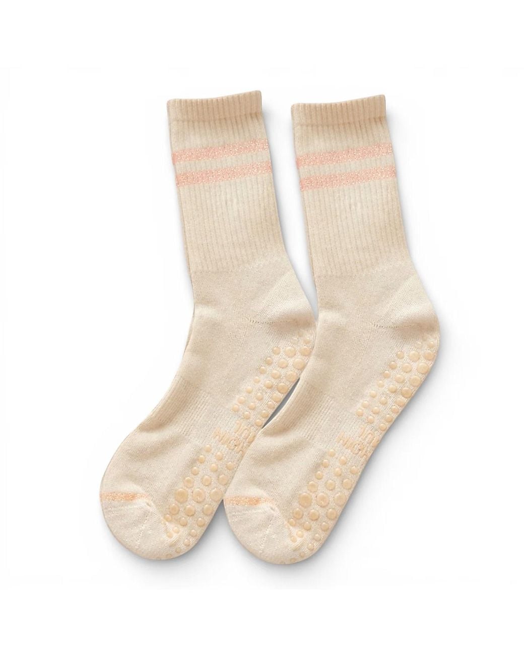 HIGH HEEL JUNGLE by KATHRYN EISMAN Natural Varsity Grip Socks
