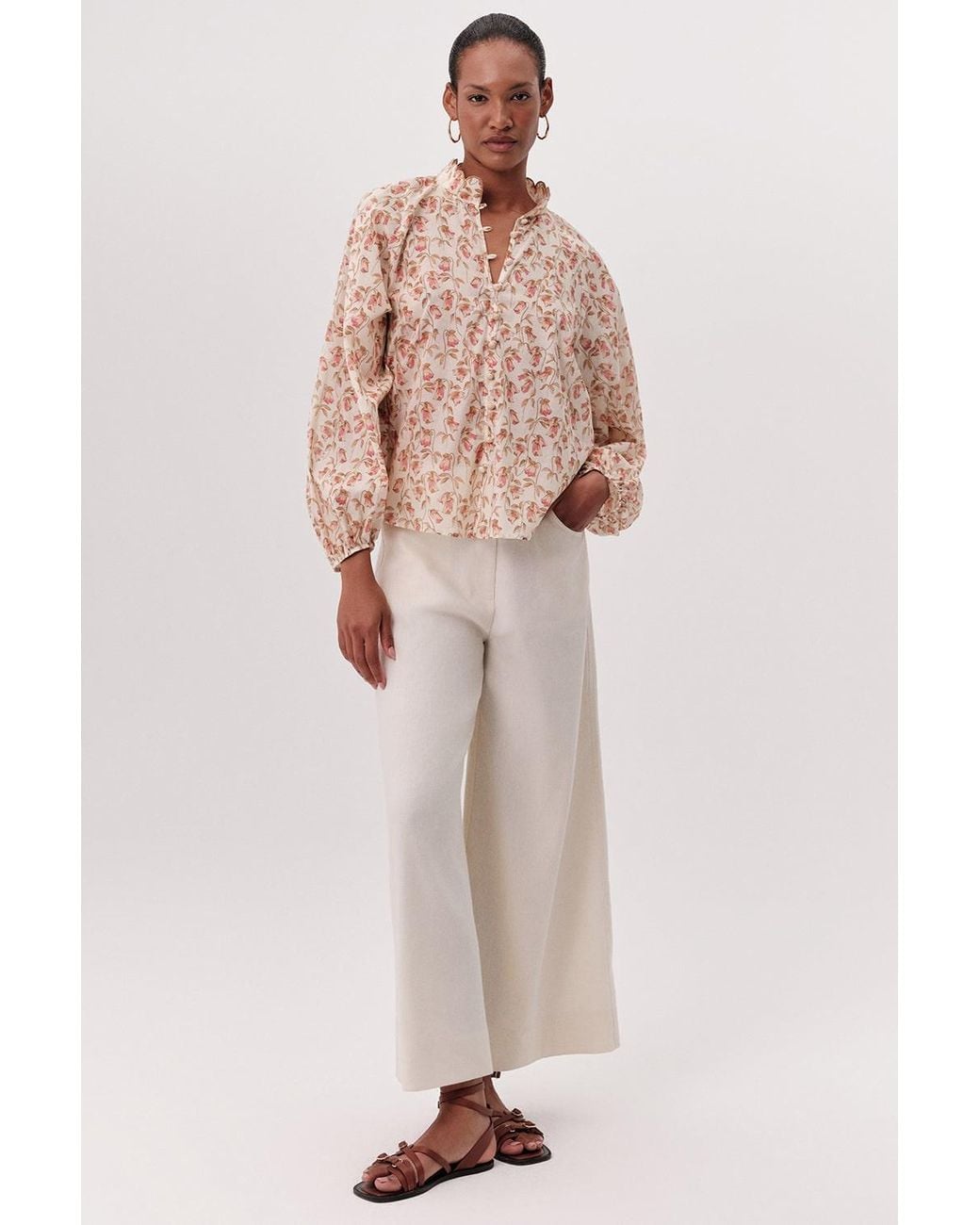 Exquise Pink Kathy High Neck Shirt