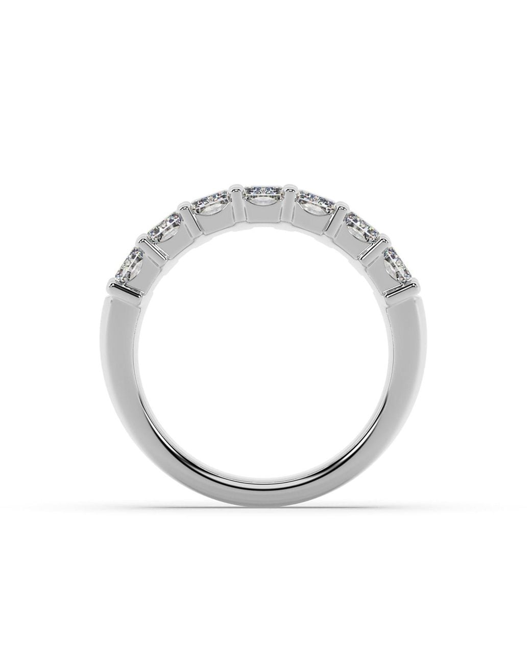 Artisan White 14K Seven Stone Ring With Emerald Cut Lab-Grown Diamonds