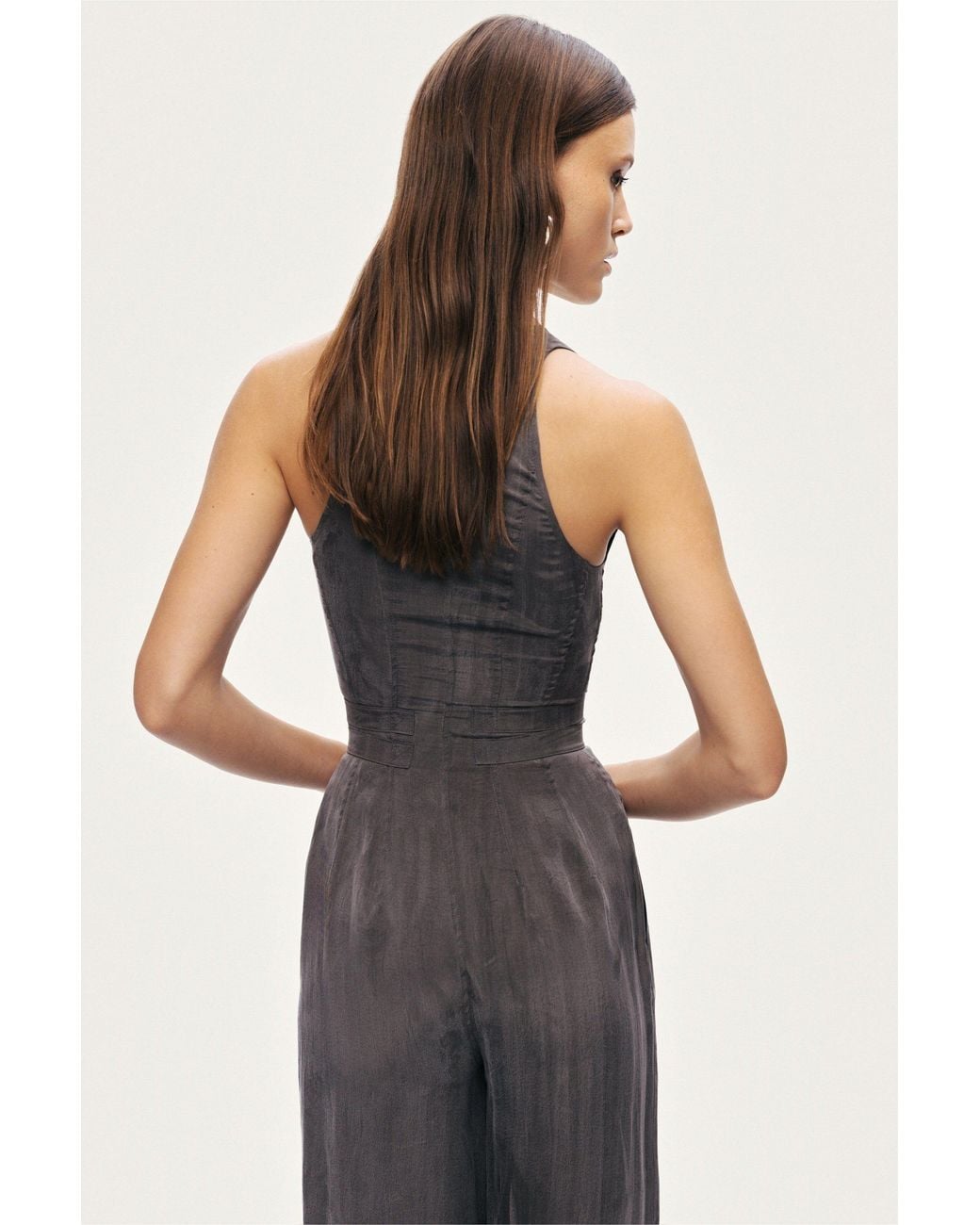 Nocturne White Metal Belt Detail Jumpsuit