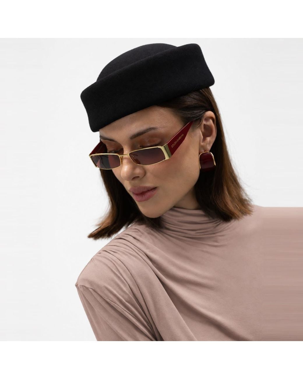 Mandragora Pink Neutrals Turtleneck With Draping Varo Cappuccino