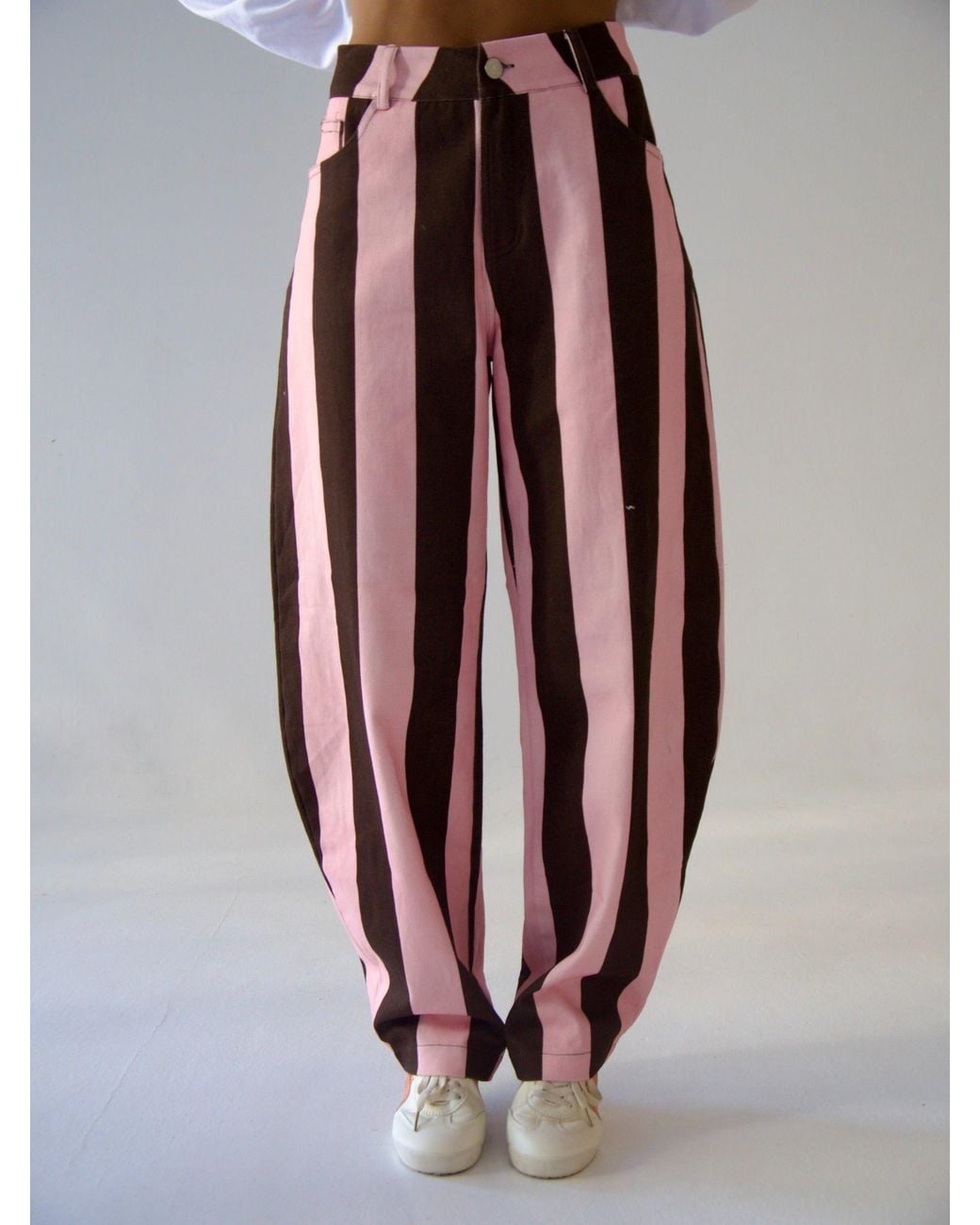 Mind Traveler Red Striped Clarissa Balloon Jeans
