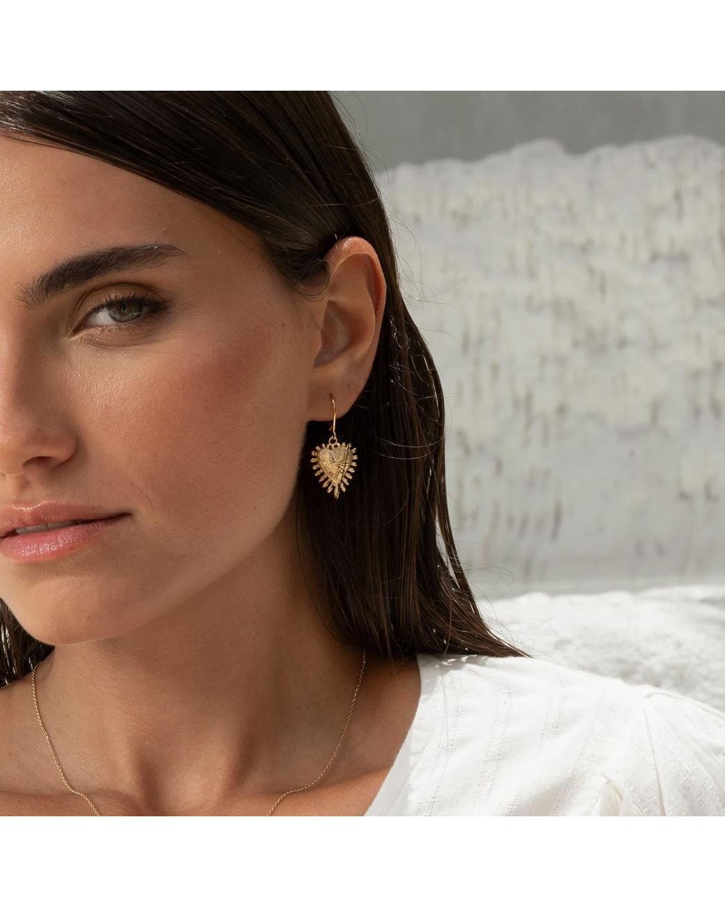 Zoe & Morgan Metallic Heart Rays Earrings