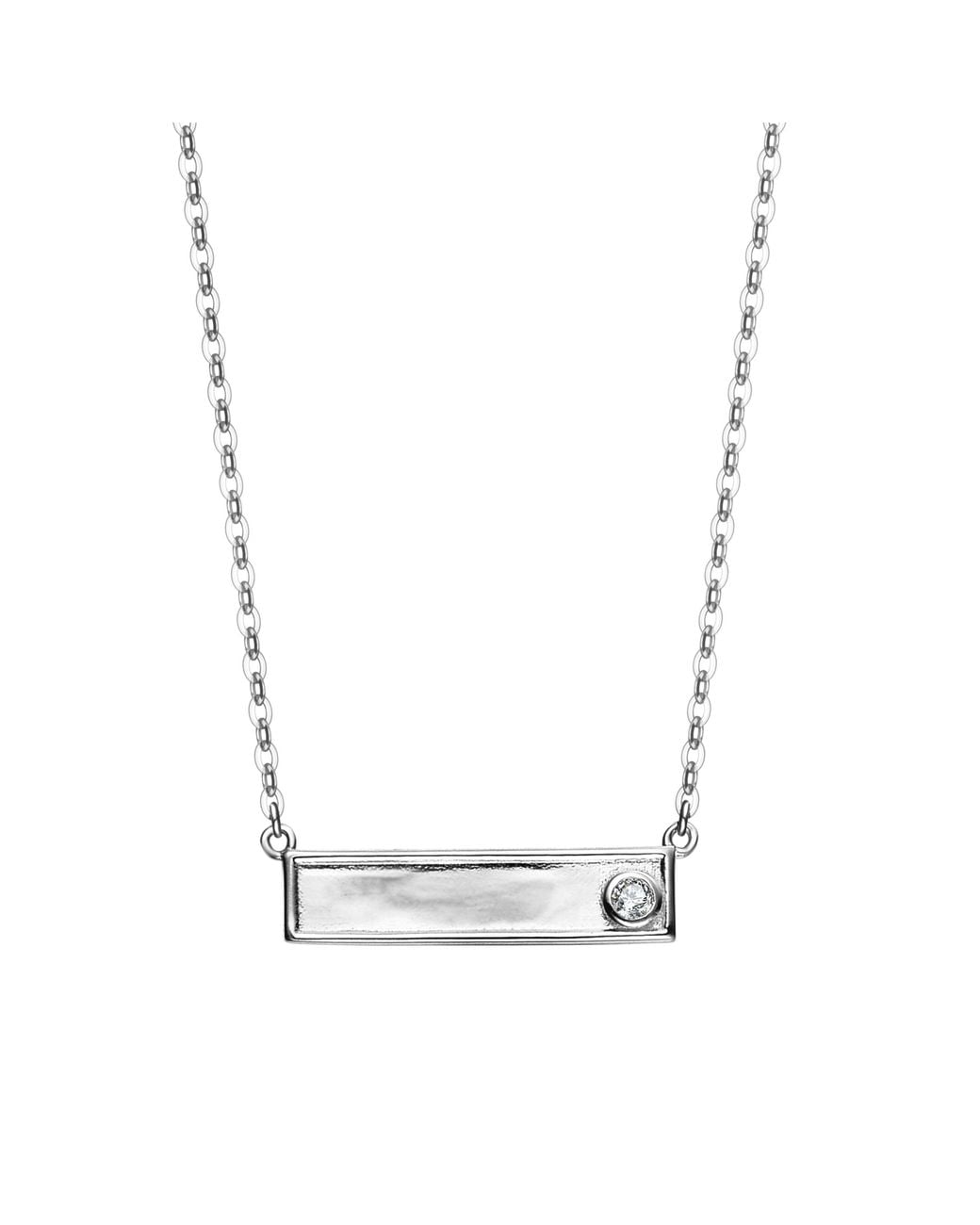 Genevive Jewelry Metallic Rachel Glauber Plated Lab Created Bar Necklace