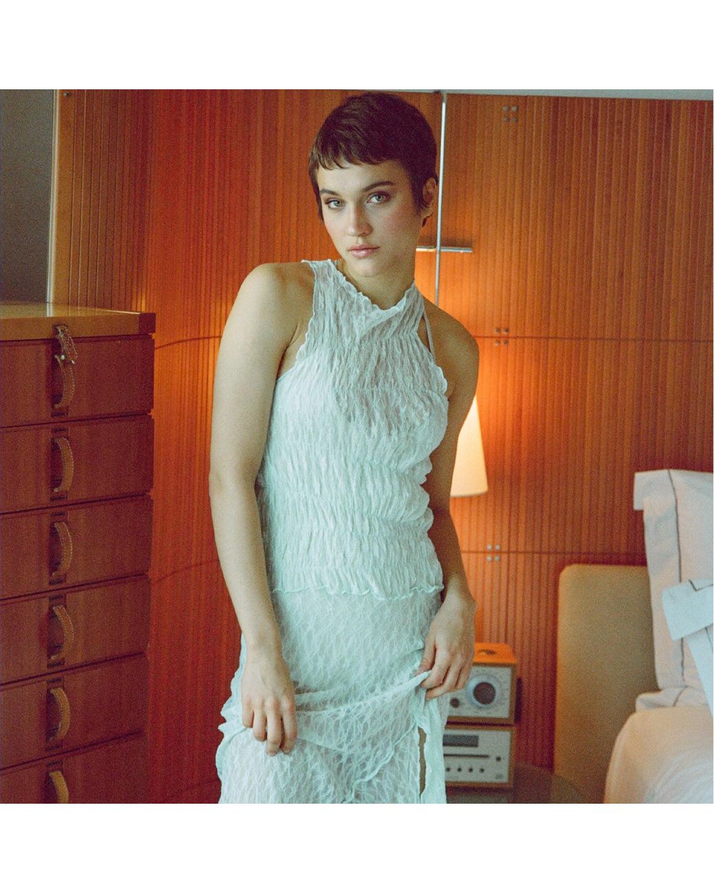 Audrey Vallens Blue Miss Av Lace Dress