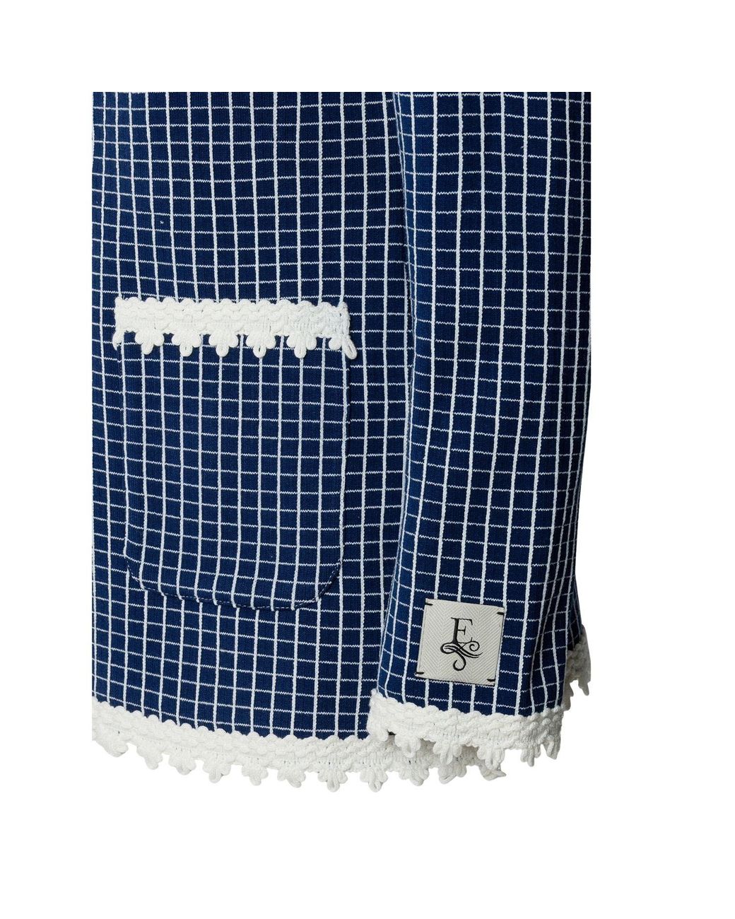 The Extreme Collection Blue Knit Jacket With Scalloped Finishes