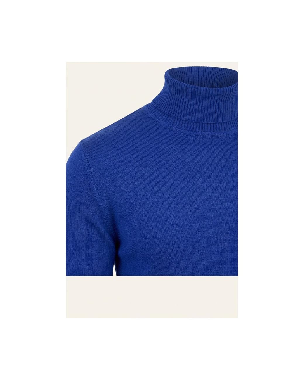 Ron Tomson Blue Roll Neck Knit Sweater for men