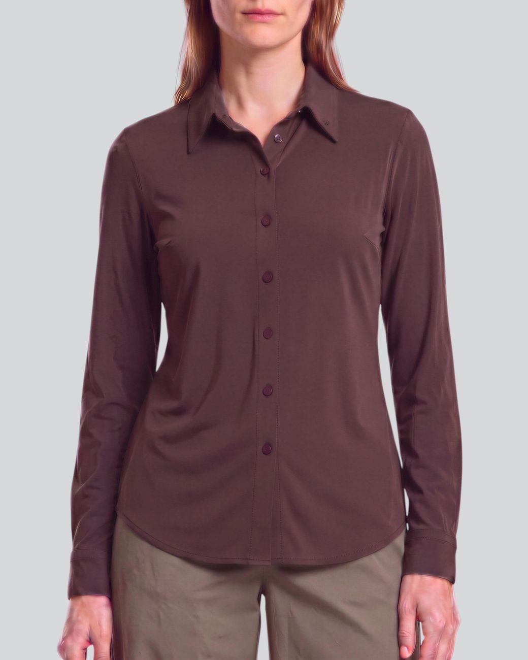 Lords of Harlech Purple Stephanie Brownie Lyocell Stretch Long-Sleeve Shirt