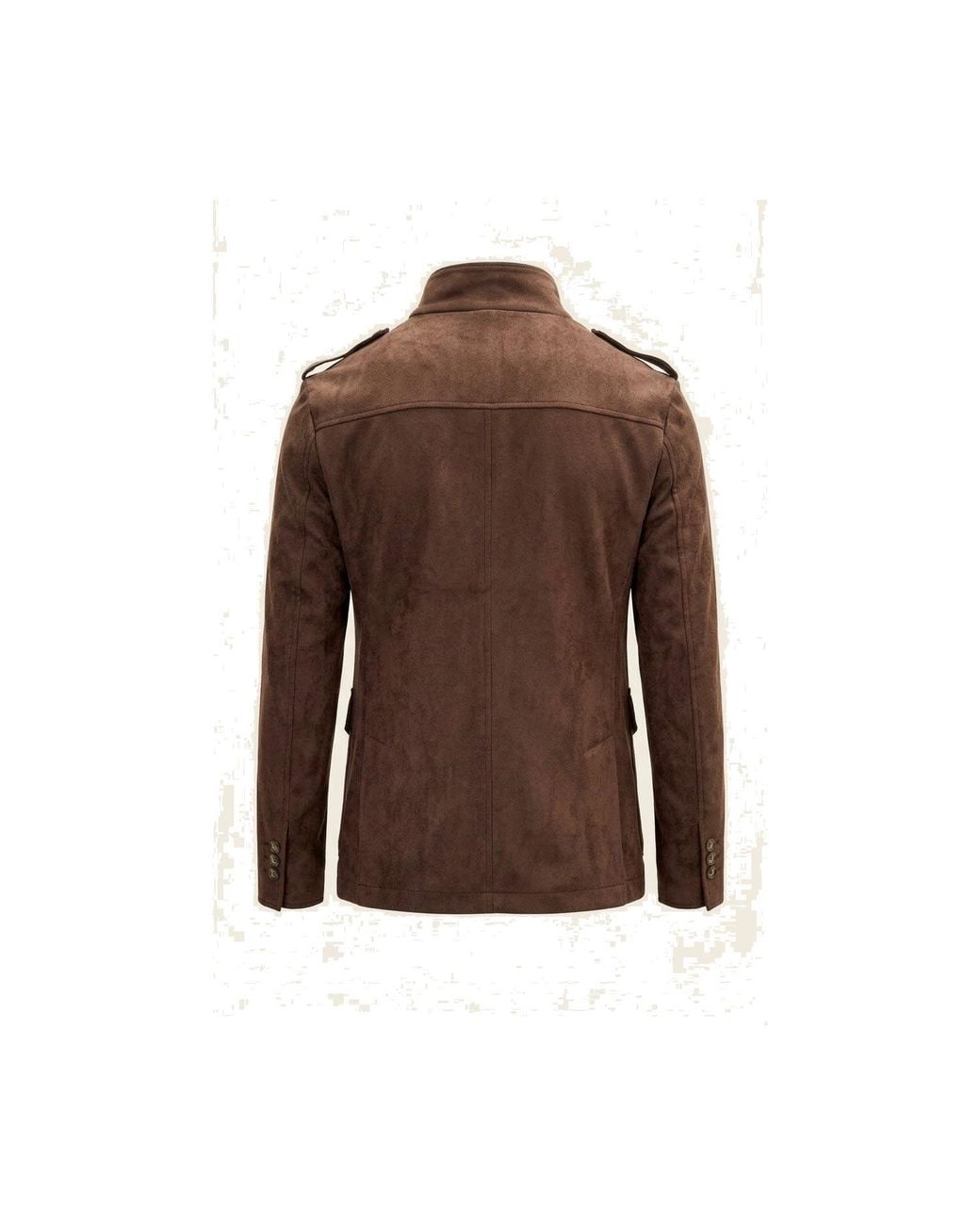 Ron Tomson Brown Microsuede Lightweight Safari Jacket for men