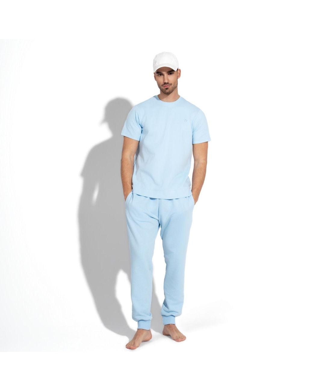 Maison Tangerine Blue Cotton Zip-Up Hoodie & Joggers Tracksuit Set Cloud For