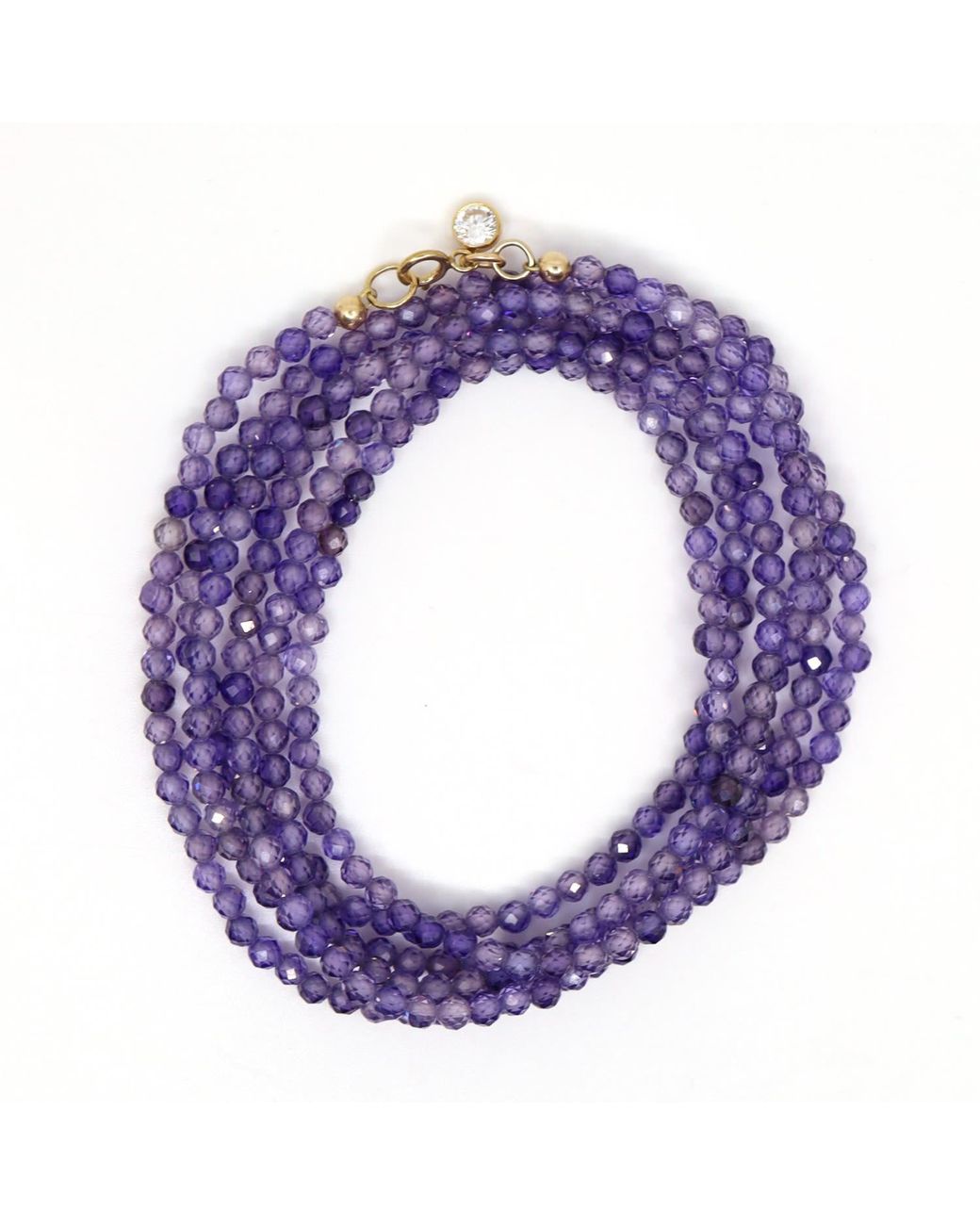Shar Oke Purple Cubic Zirconia Wrap Bracelet