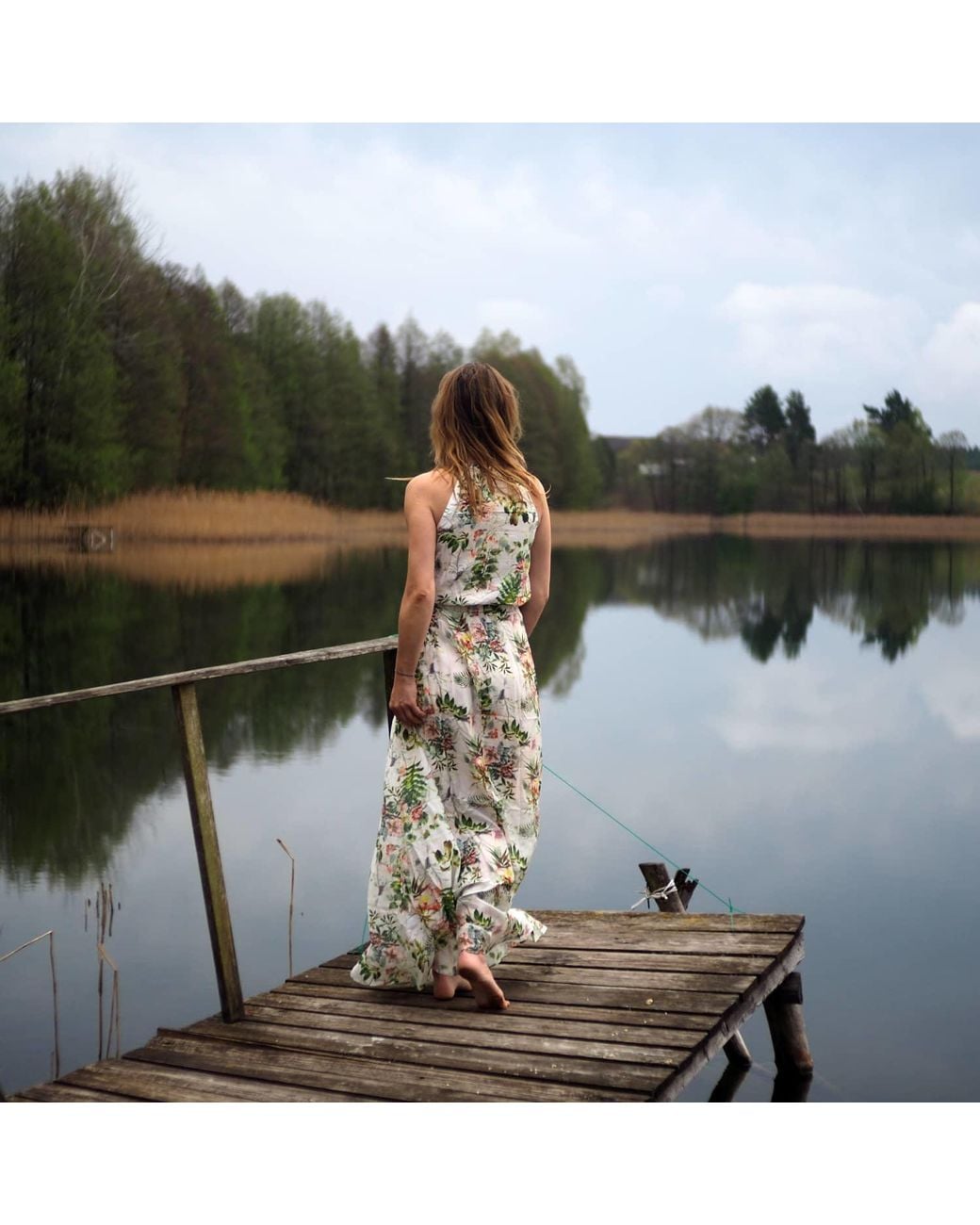 Oh!Zuza Metallic Neutrals Maxi Cupro & Modal Dress – Botanical Print