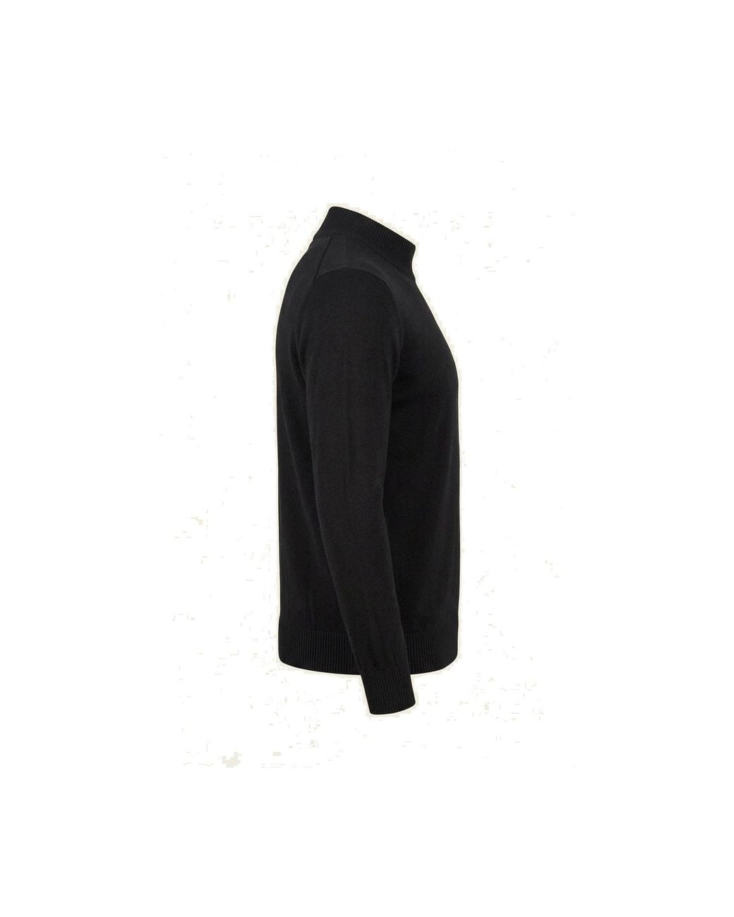 Ron Tomson Black Mock Neck Relaxed Sweater for men