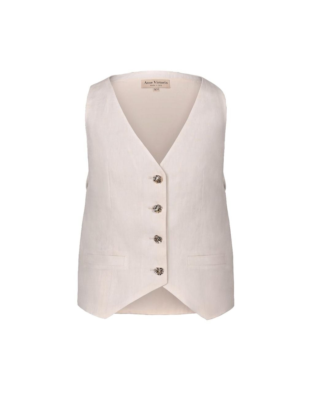 Anse Victorin Natural Kim Linen Vest