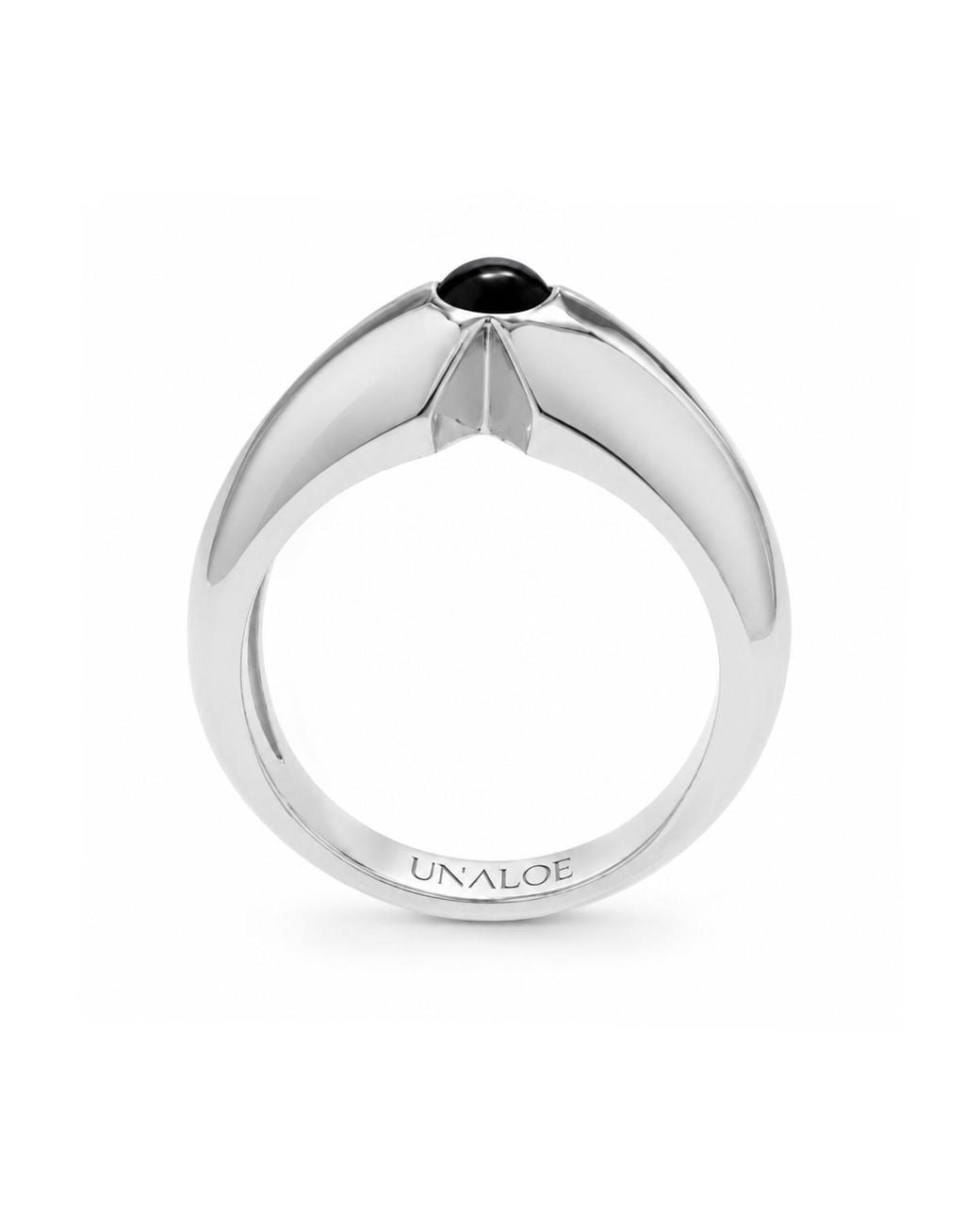 Unaloe White Onyx Geometric Statement Ring – Sterling