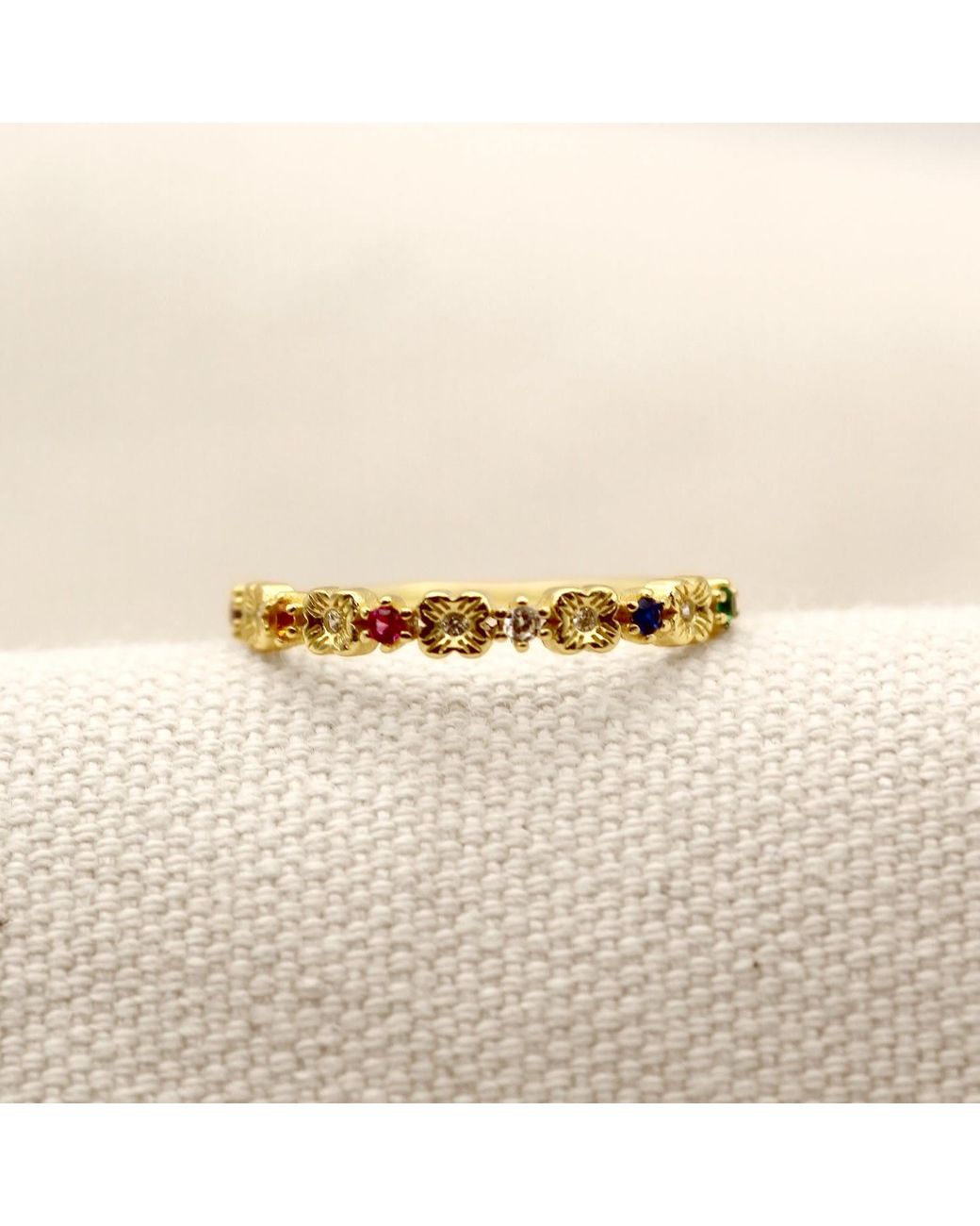VicStoneNYC Fine Jewelry Metallic Persimmon Blossom Symphony Gem Ring