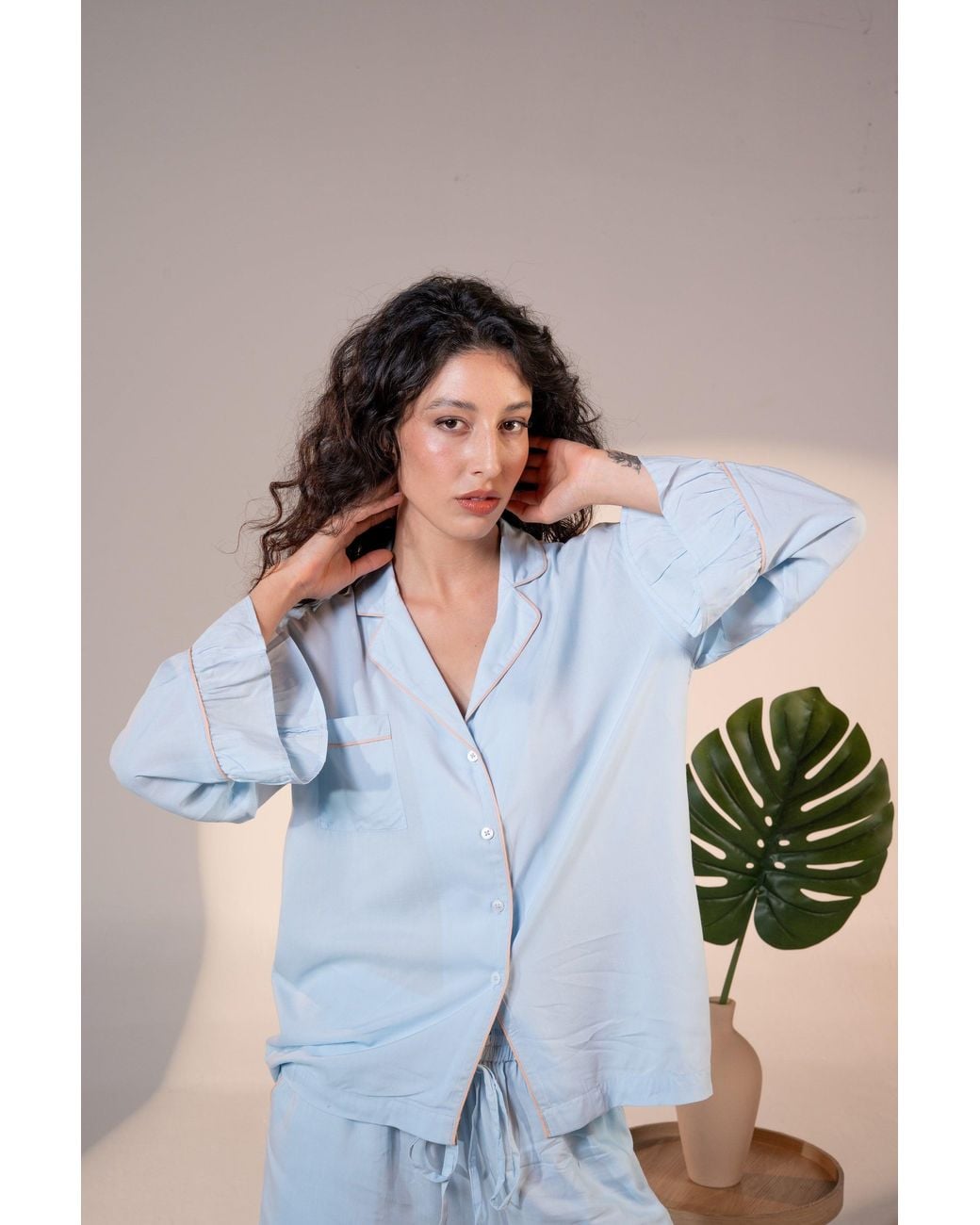 Carolina Benoit Blue Luxury Bamboo Pajama Set