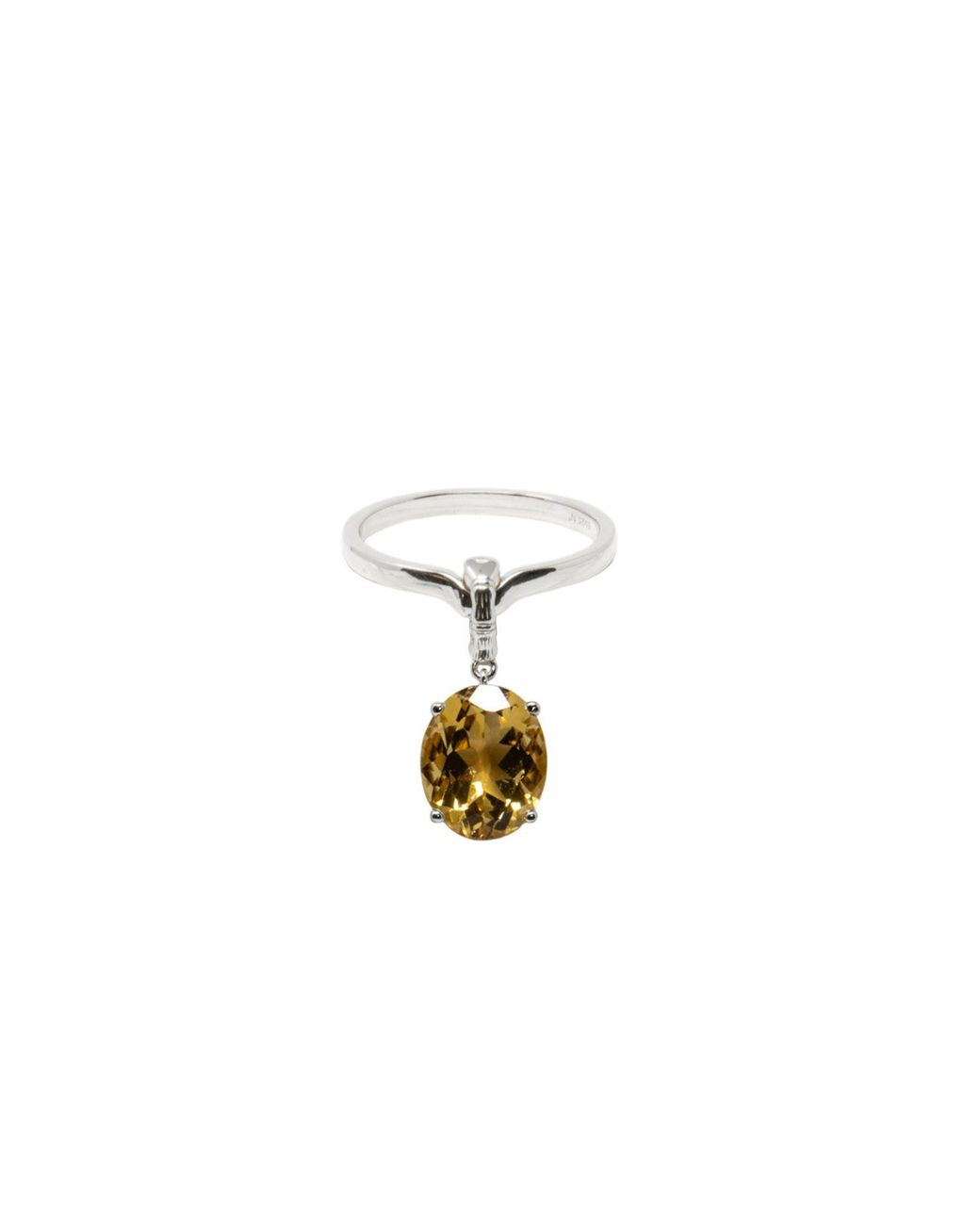 NASI SILVER Metallic Crystalis Dancer Ring- Citrine