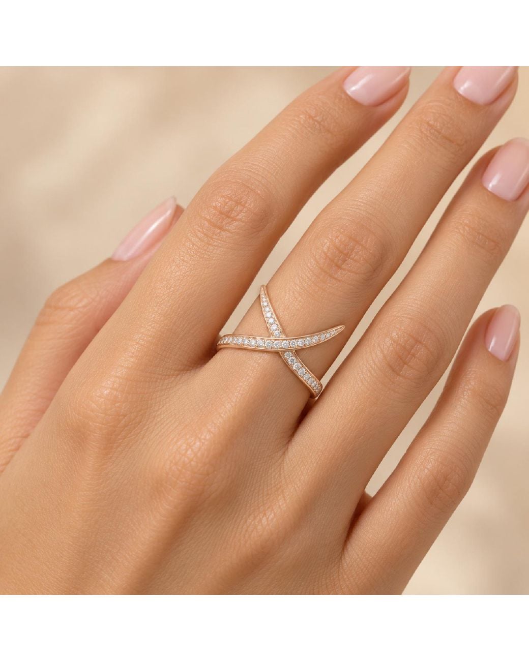Artisan Metallic 14K Diamond Open Crossover Ring
