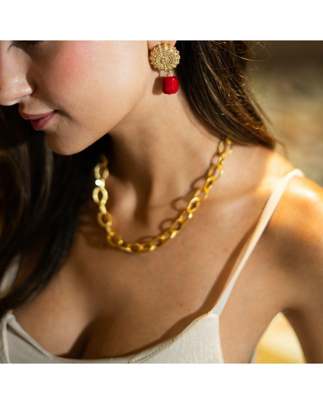Ebru Jewelry Metallic Timeless Strength Chunky Choker Necklace
