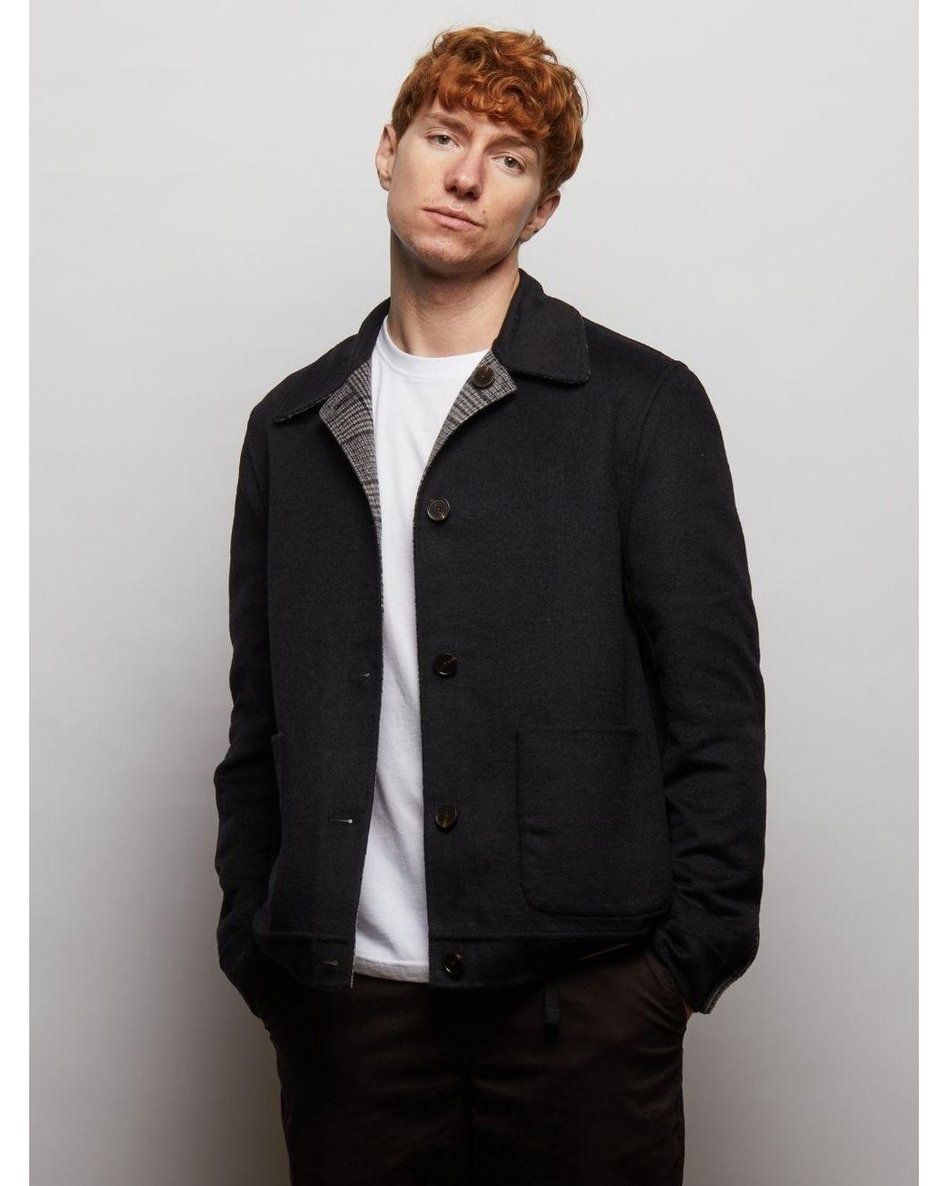 Guards London Gray Scot Reversible Wool Blend Jacket for men