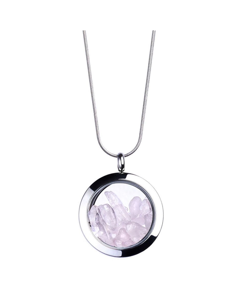 My Little Nature Metallic Rose Quartz Necklace -Birthstone Necklace