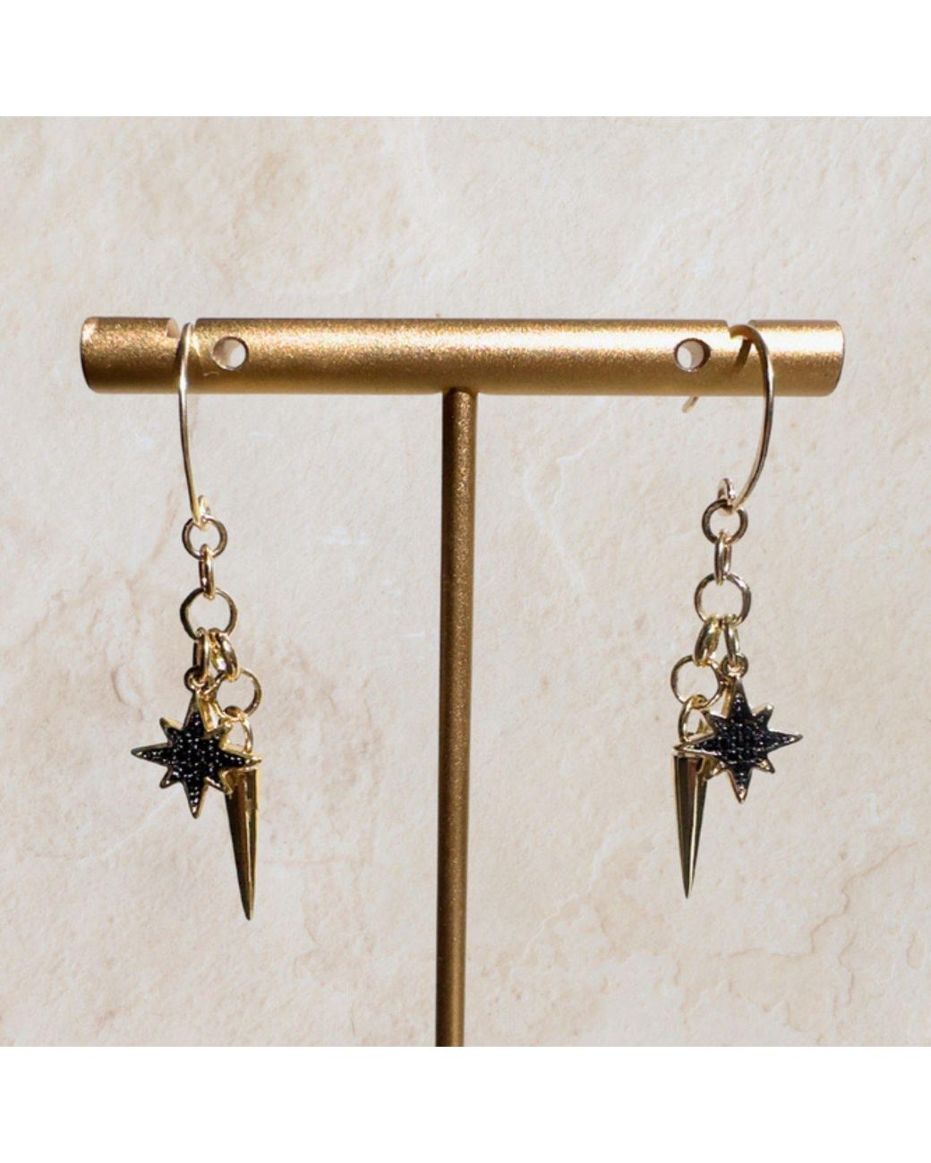 Rachel Nathan White Round Hook Pavé North Star