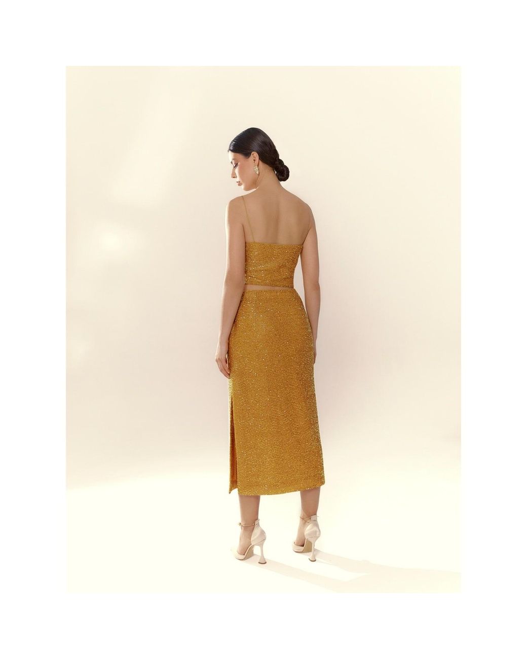 Elsava Yellow Lina Sequin Skirt