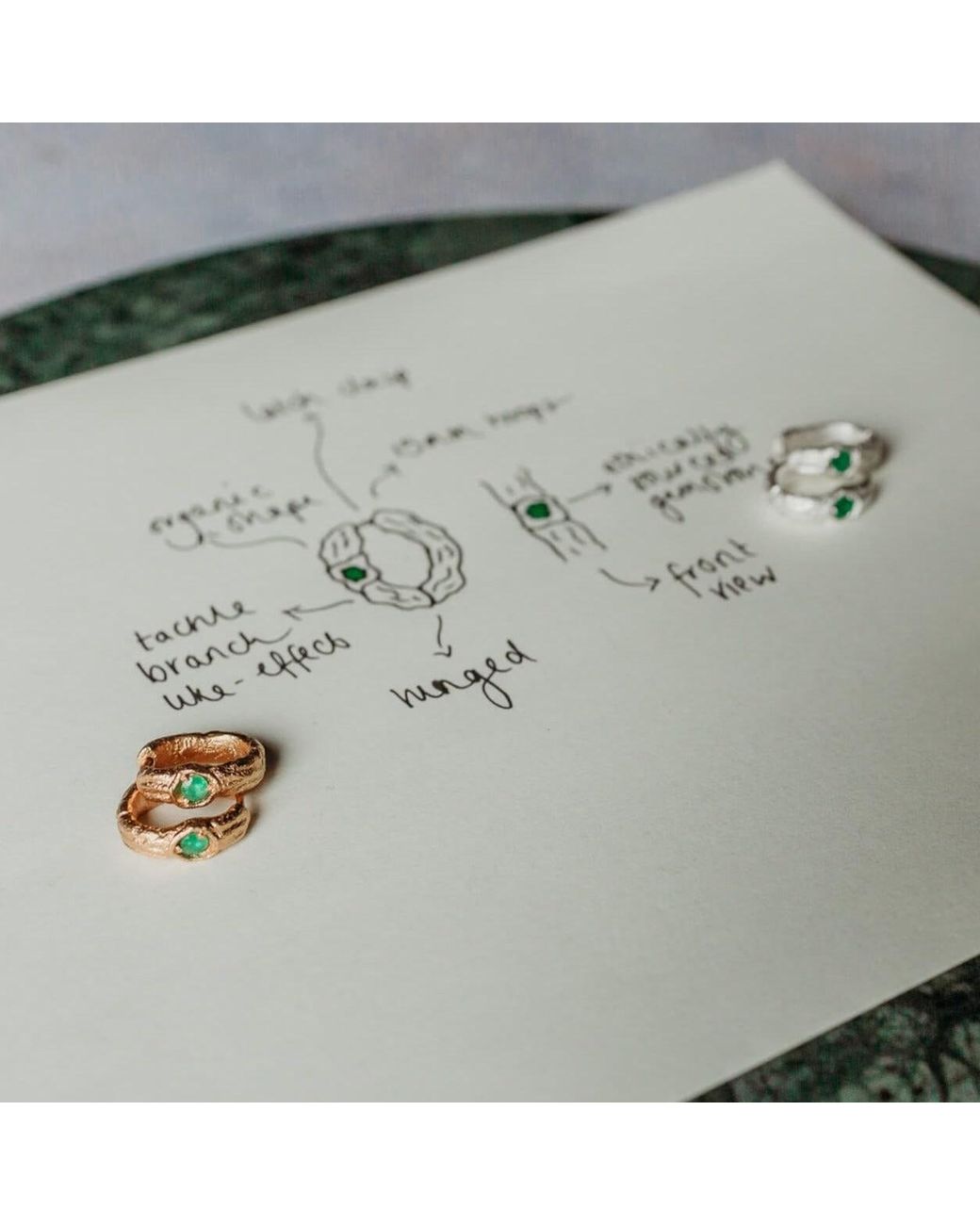 Claire Hill Designs Metallic Topaz Branch Hoop Earrings