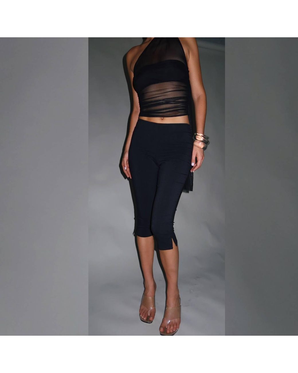 Khéla the Label Black Knee Deep Capri Pants
