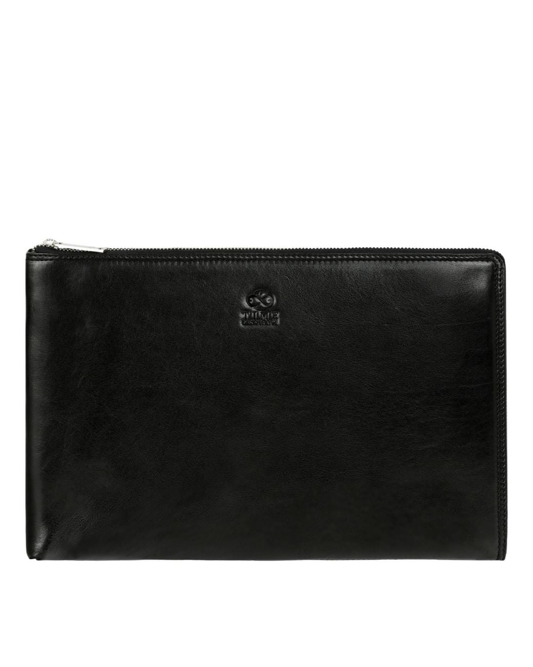 Time Resistance Black Leather Clutch Purse for men