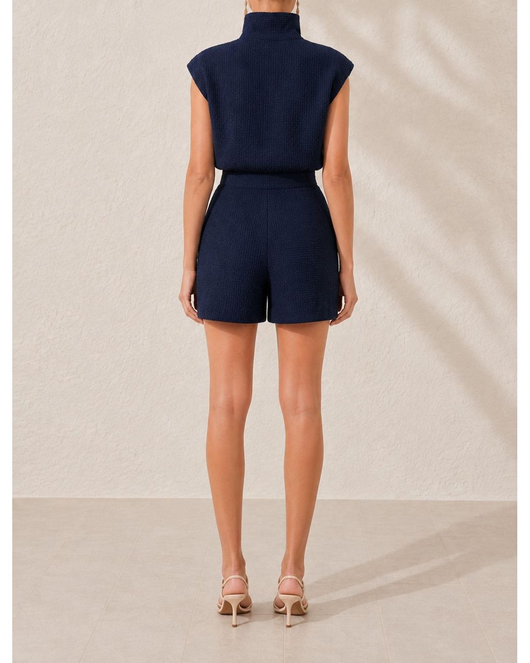 Mandarano Blue Capri Tailored Playsuit