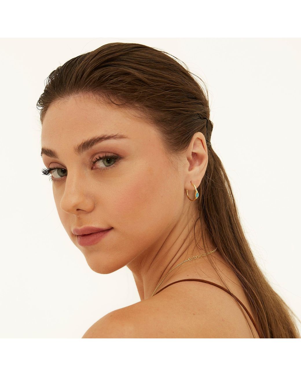 Spero London Metallic Drop Solitaire Earring Sterling