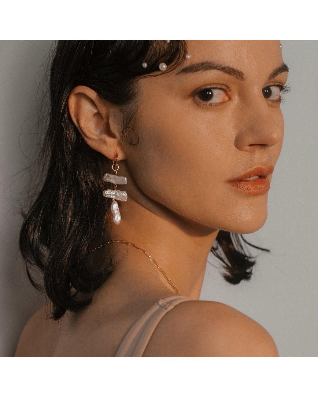 Lait & Lune Metallic Toccata Pearl Earrings
