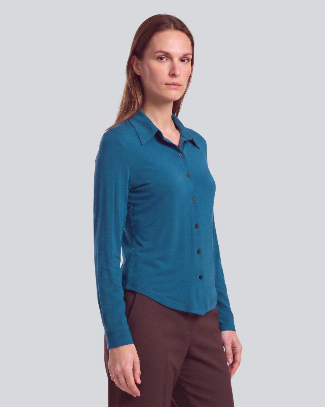 Lords of Harlech Blue Scarlet Legion Merino Jersey Long-Sleeve Shirt
