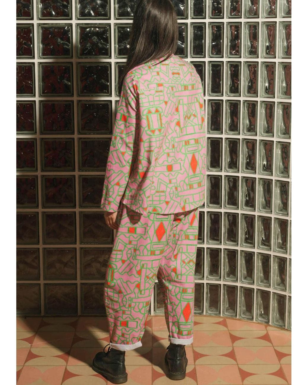 Wild Clouds Multicolor Organic Cotton & Linen Shirt
