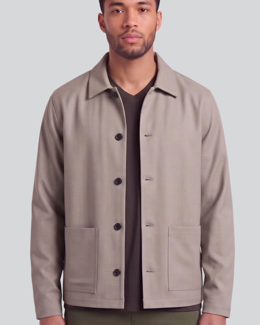 Lords of Harlech Gray Chaston Ash Wool Chore Jacket for men