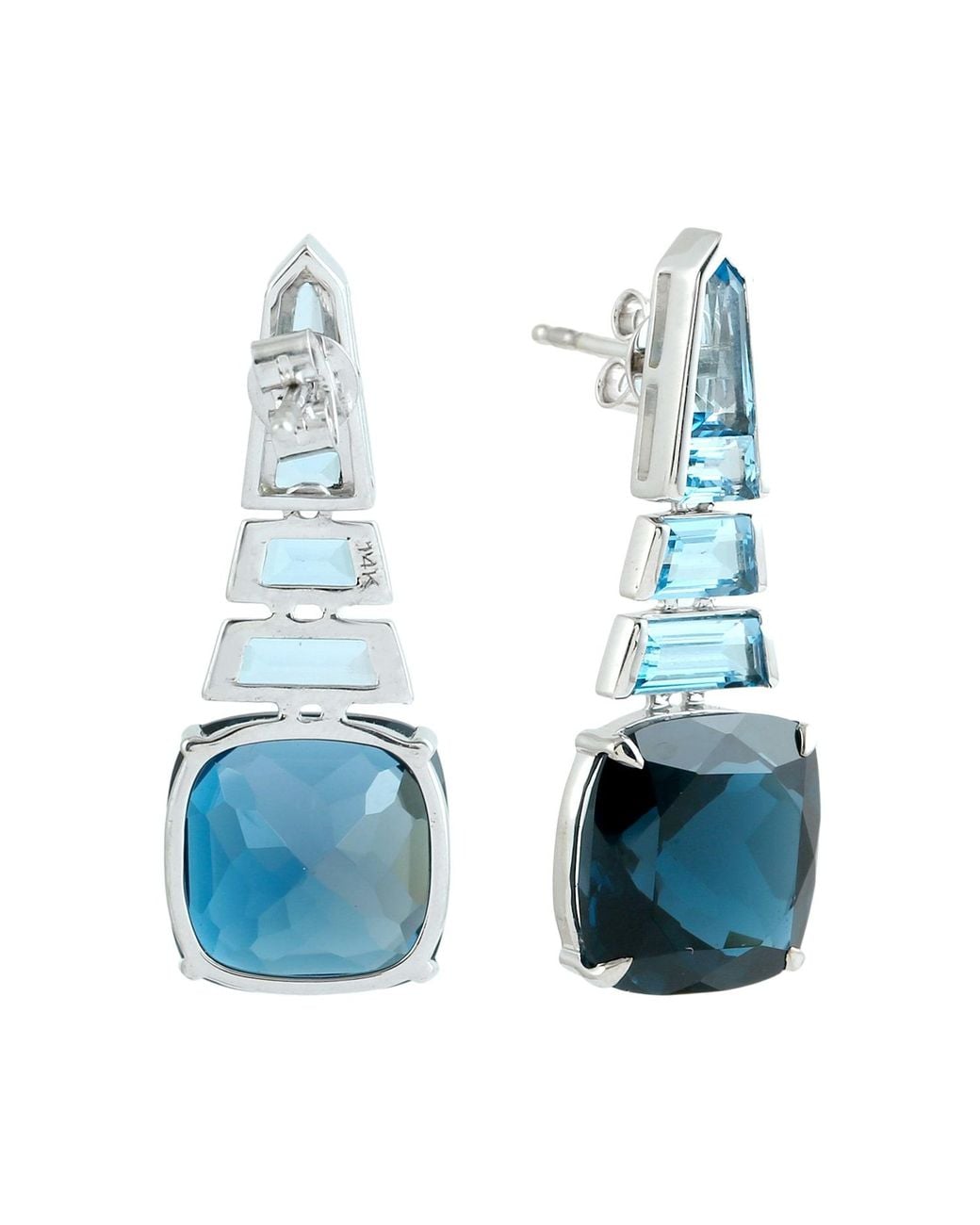 Artisan Blue 14K London Topaz Drop Earrings