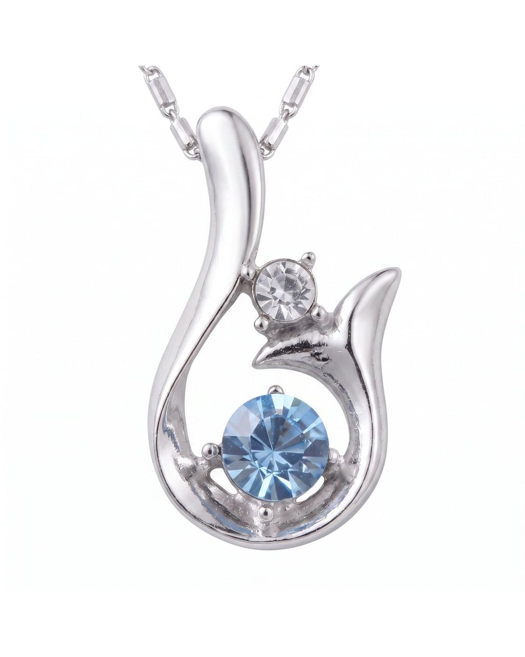 Modenaire Metallic Light Sapphire Abstract Sprout Pendant Necklace