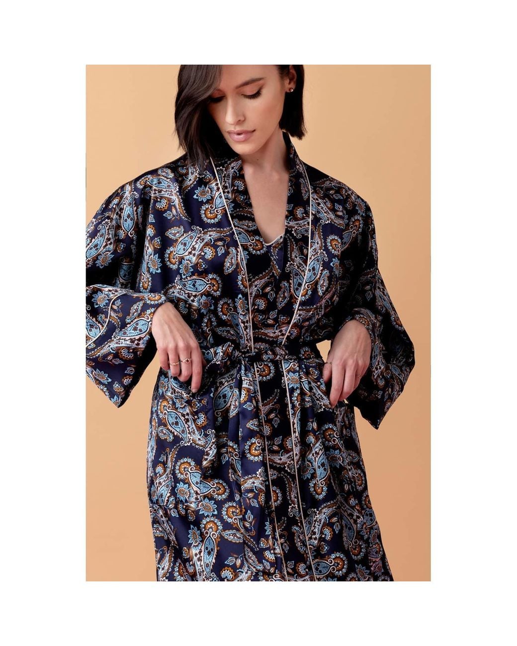Oh!Zuza Blue Neutrals Silk Robe