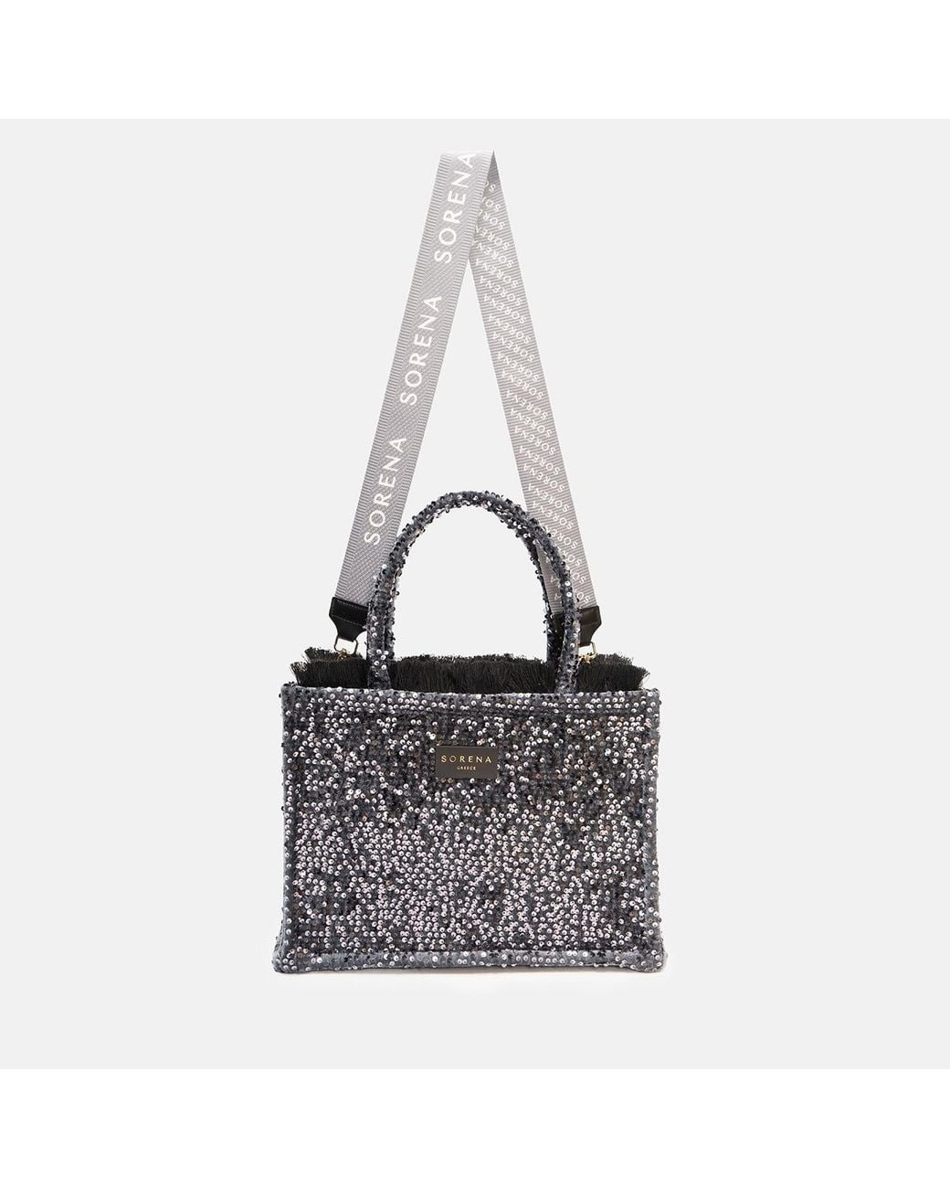 Sorena Black Noir Glam Medium Tote Bag